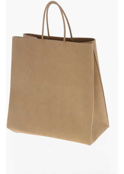 Genti de mana Bottega Veneta Solid Color Leather Maxi Tote Bag Brown Femei (BM 19714589) 2