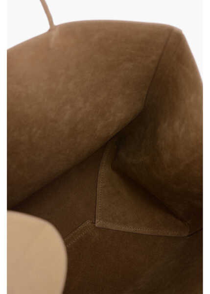 Genti de mana Bottega Veneta Solid Color Leather Maxi Tote Bag Brown Femei (BM 19714589) 4