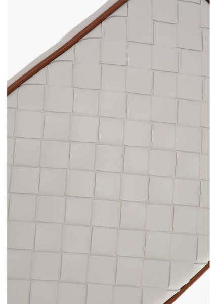 Genti tip postas Bottega Veneta Braided Leather Crossbody Bag With Contrasting Trims White Barbati (BM 19714595) 4