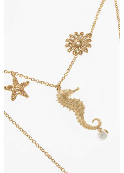 Coliere Dior Long Double-Strand Necklace With Marine Charms Gold Femei (BM 19714601) 2