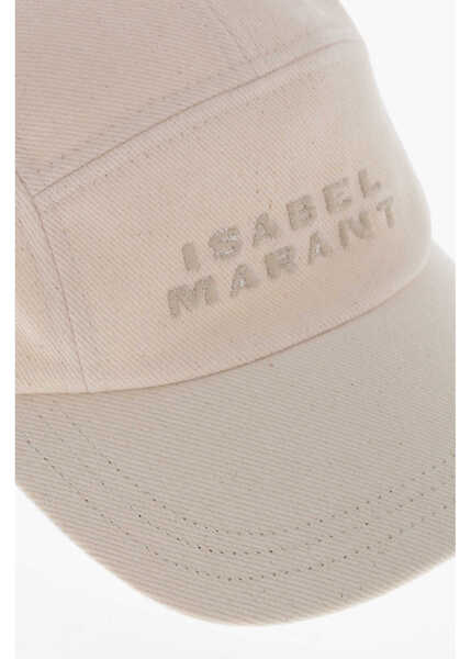 Sepci Isabel Marant Canvas Baseball Cap With Embroidered Logo Beige Femei (BM 19714610) 2