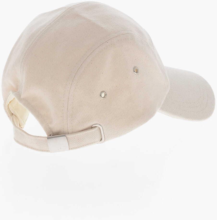 Sepci Isabel Marant Canvas Baseball Cap With Embroidered Logo Beige Femei (BM 19714610) 3