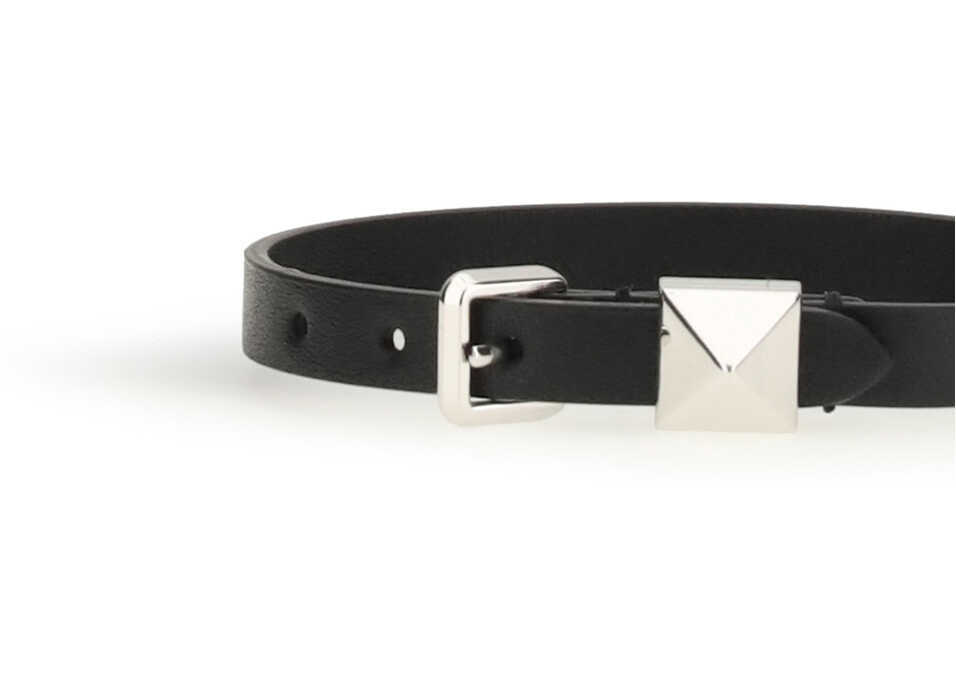 Bratari Valentino Garavani Leather Bracelet with a single Rockstud NERO Barbati (BM 19714643) 3
