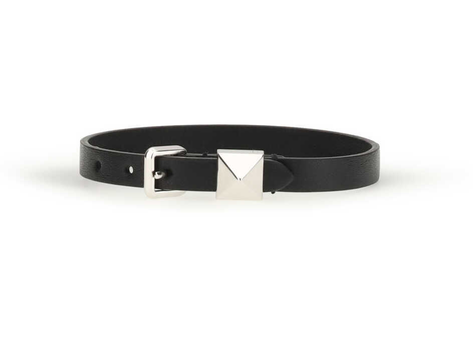 Bratari Valentino Garavani Leather Bracelet with a single Rockstud NERO Barbati (BM 19714643) 1
