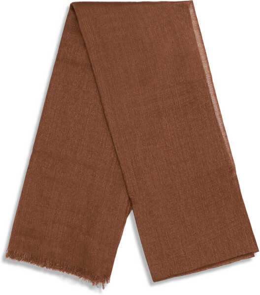 Esarfe Brunello Cucinelli Silk and cashmere Scarf FIRE BRICK Femei (BM 19714646) 2