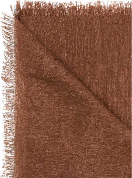 Esarfe Brunello Cucinelli Silk and cashmere Scarf FIRE BRICK Femei (BM 19714646) 3