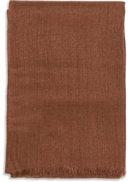 Esarfe Brunello Cucinelli Silk and cashmere Scarf FIRE BRICK Femei (BM 19714646) 1