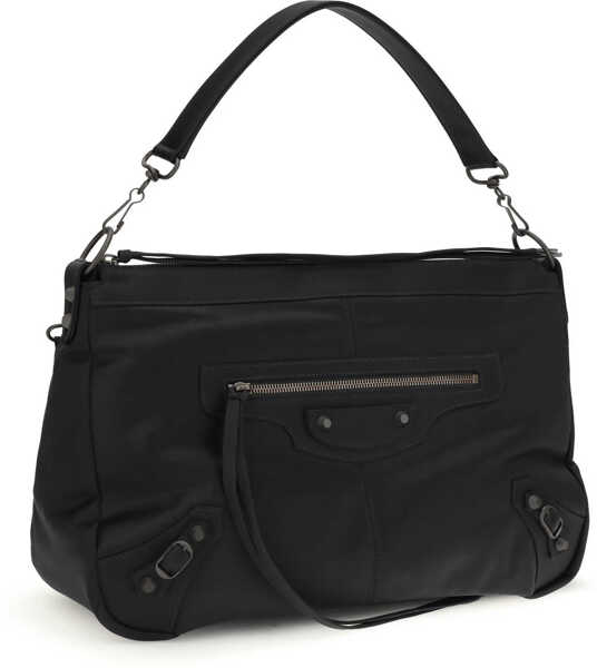 Genti de mana Balenciaga Le City Moto medium Shoulder Bag BLACK Barbati (BM 19714667) 2