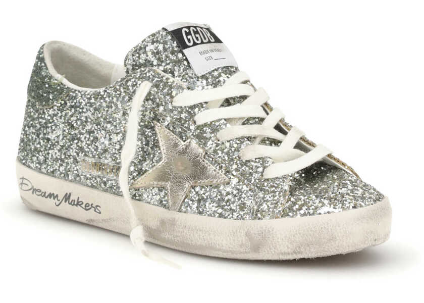 Sneakers Golden Goose Super-Star glitter Sneakers PLATINUM/GREEN Femei (BM 19714700) 2
