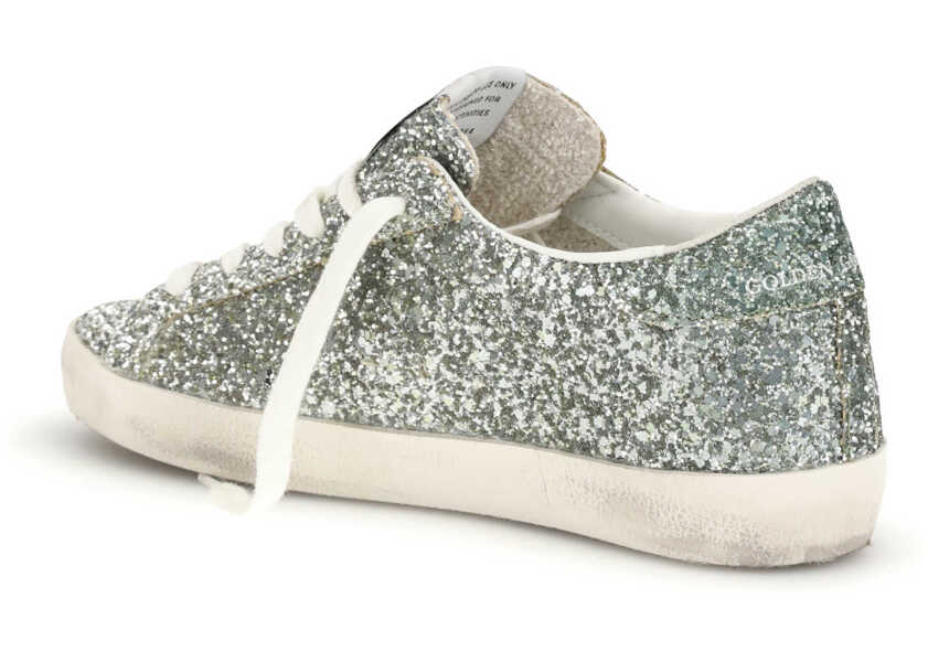 Sneakers Golden Goose Super-Star glitter Sneakers PLATINUM/GREEN Femei (BM 19714700) 3
