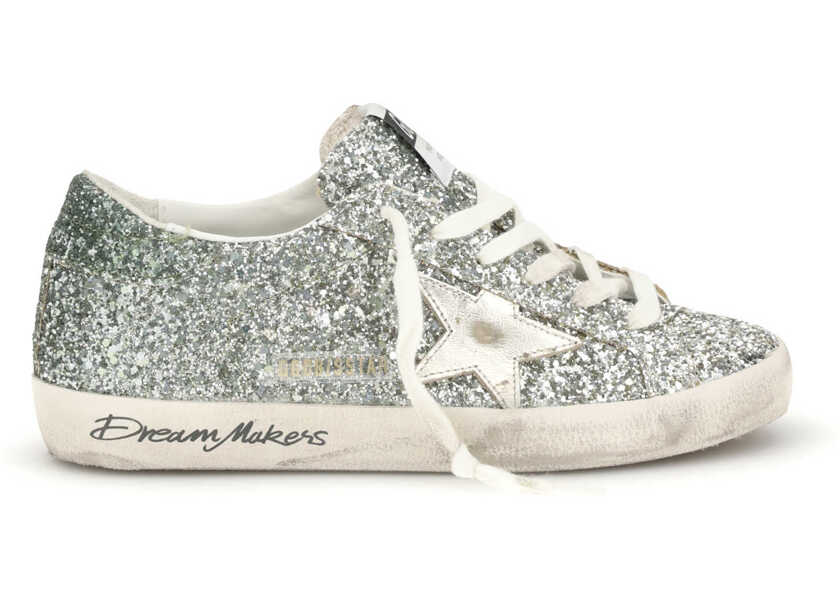 Sneakers Golden Goose Super-Star glitter Sneakers PLATINUM/GREEN Femei (BM 19714700) 1