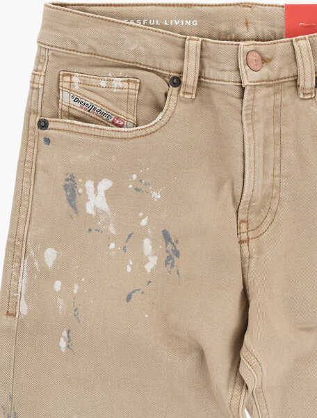 Blugi drepti Diesel Straight Leg Loose Fit 2010-J Jeans Beige Baieti (BM 19714733) 2