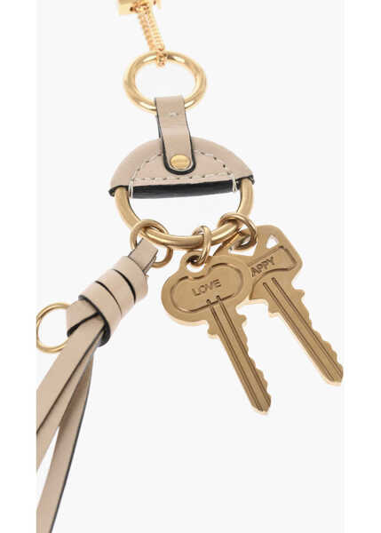 Coliere Chloe Gold-Tone Metal Necklace With Leather Details Beige Femei (BM 19714742) 2