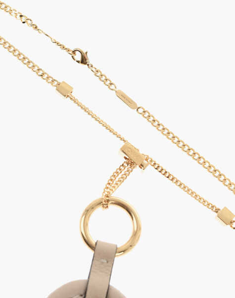 Coliere Chloe Gold-Tone Metal Necklace With Leather Details Beige Femei (BM 19714742) 3