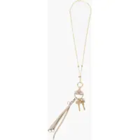 Coliere Gold-Tone Metal Necklace With Leather Details Femei