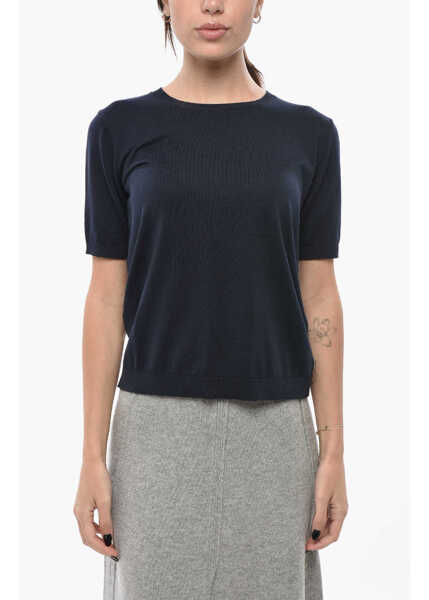 Pulovere Max Mara Crew Neck Acri Short-Sleeved Sweater Blue Femei (BM 19714751) 1