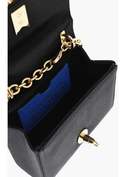 Genti mini Amato Daniele Satin Queen Micro Mini Bag With Chain Strap Black Femei (BM 19714754) 4