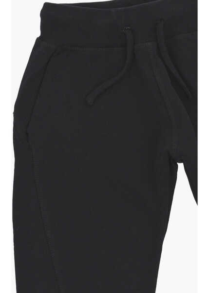 Pantaloni de trening DSQUARED2 Solid Color Brushed Cotton Joggers With Contrasting Logo Black Baieti (BM 19714757) 2