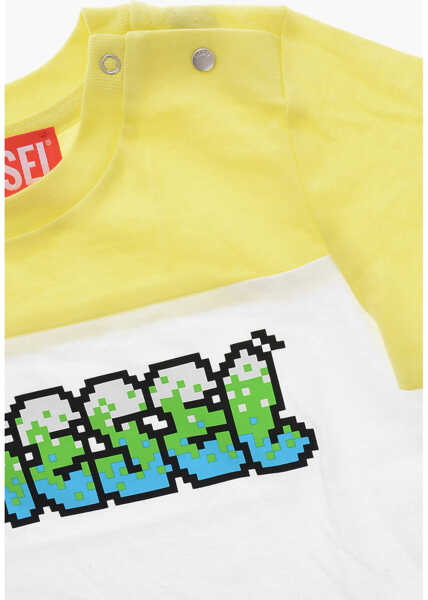 Tricouri Diesel Cotton Lab T-Shirt With Printed Logo White Baieti (BM 19714766) 2