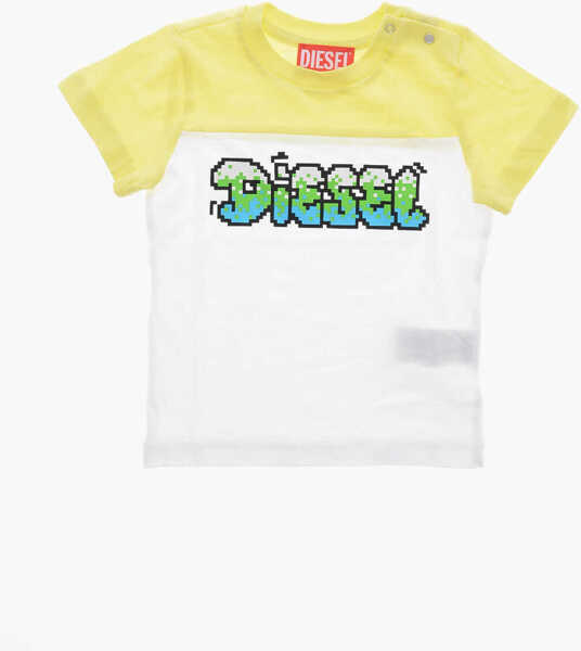 Tricouri Diesel Cotton Lab T-Shirt With Printed Logo White Baieti (BM 19714766) 1