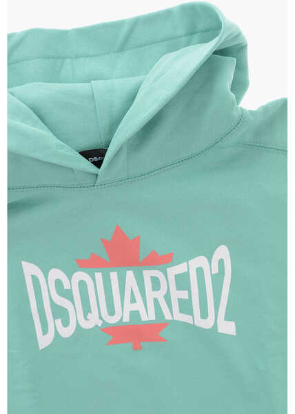 Bluze de trening DSQUARED2 Short-Sleeved Cropped Fit Hoodie Light Blue Baieti (BM 19714775) 2