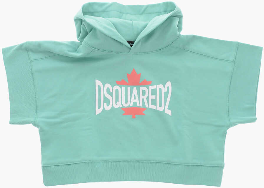 Bluze de trening DSQUARED2 Short-Sleeved Cropped Fit Hoodie Light Blue Baieti (BM 19714775) 1