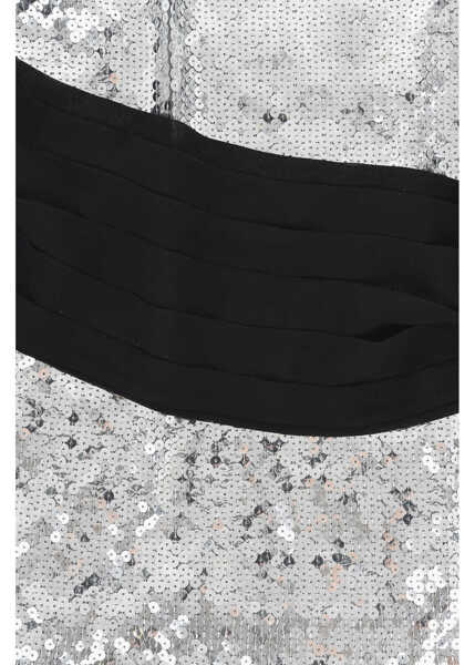Rochii DSQUARED2 Sequined Dress With Draped Sash Silver Fete (BM 19714787) 2
