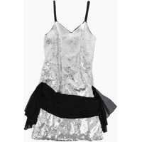 Rochii Sequined Dress With Draped Sash Fete