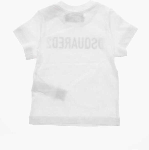 Tricouri DSQUARED2 Crew Neck Cotton T-Shirt With Front Logo White Baieti (BM 19714790) 3