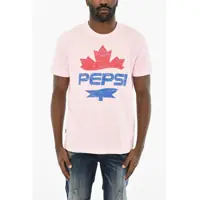 Tricouri Cotton Crew-Neck T-Shirt With Maxi Frontal Print Pepsi Barbati