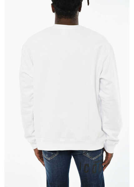 Bluze de trening DSQUARED2 Cotton Crew-Neck Sweatshirt With Frontal Logo White Barbati (BM 19714802) 2