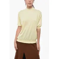 Pulovere Short-Sleeved Cashmere Sweater With Crew Neck Femei
