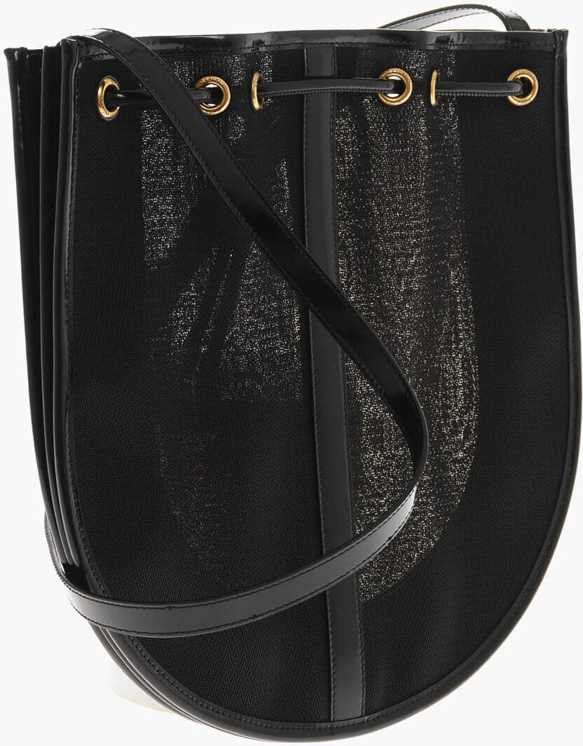 Genti tip postas Saint Laurent Fabric Crossbody Bag With Leather Trims Black Femei (BM 19714808) 2