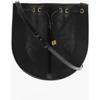 Genti tip postas Fabric Crossbody Bag With Leather Trims Femei