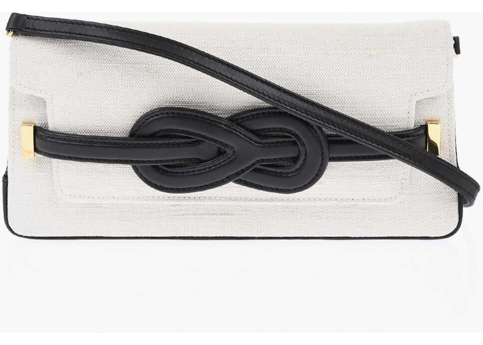 Genti de umar Amato Daniele Canvas Nodo Shoulder Bag With Leather Detail Black & White Femei (BM 19714811) 1