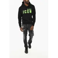 Hanorace DSQUARED2 pentru Barbati - Bluze de trening DSQUARED2 Solid Color Icon Blur Cool Hoodie With Contrasting Logo Black Barbati (BM 19714817) - B-mall.ro