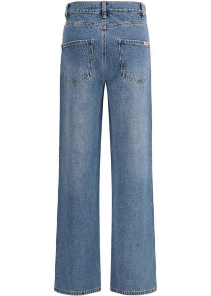 Blugi Self-Portrait Straight-leg Jeans with all-over rhinestones BLUE Femei (BM 19714940) 2