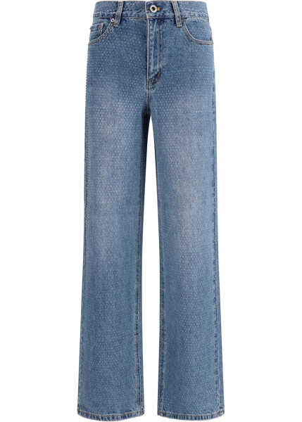 Blugi Self-Portrait Straight-leg Jeans with all-over rhinestones BLUE Femei (BM 19714940) 1