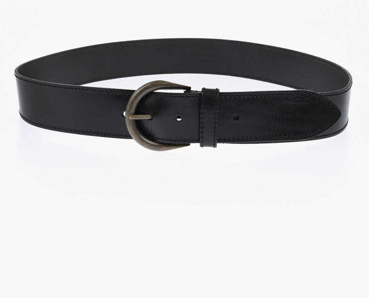 Curele Saint Laurent Vintage Finished Leather Belt 50Mm Black Barbati (BM 19715015) 2