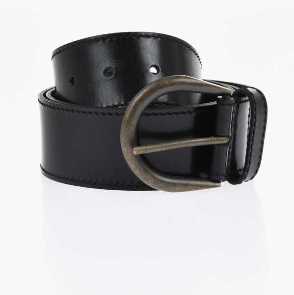 Curele Saint Laurent Vintage Finished Leather Belt 50Mm Black Barbati (BM 19715015) 1