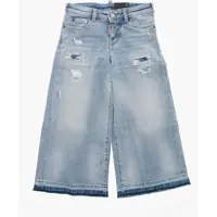 Blugi drepti Light Washed Page Fit Denims With Fringed Bottom 18Cm Baieti