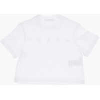 Tricouri Marni pentru Baieti - Tricouri Marni Solid Color Crew-Neck T-Shirt With Glittery Logo White Baieti (BM 19715027) - B-mall.ro