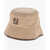 Fendi Raffia Effect Bucket Hat With Leather Details Beige
