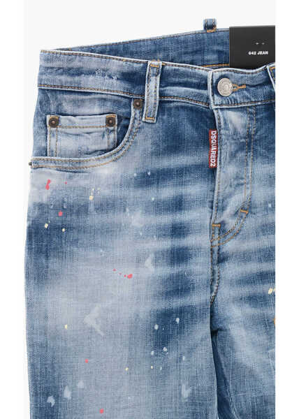 Blugi drepti DSQUARED2 Painting Effect Jeans Blue Baieti (BM 19715051) 2