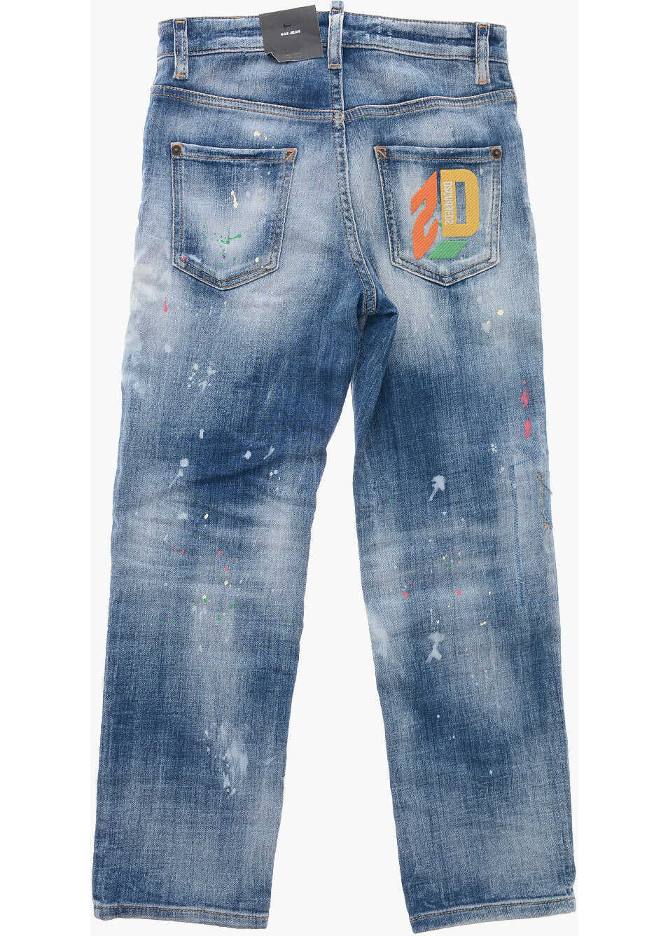 Blugi drepti DSQUARED2 Painting Effect Jeans Blue Baieti (BM 19715051) 3