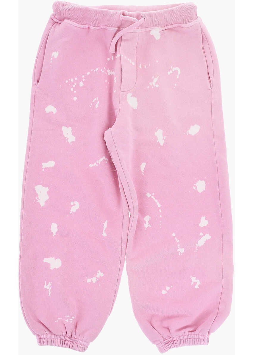 Pantaloni de trening DSQUARED2 Acid-Wash Effect Brushed Cotton Joggers Pink Baieti (BM 19715057) 1