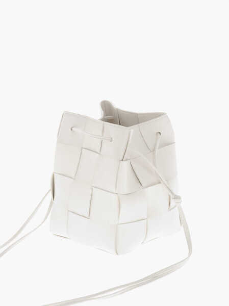 Genti de umar Bottega Veneta Braided Leather Cassette Bucket Bag White Femei (BM 19715069) 3