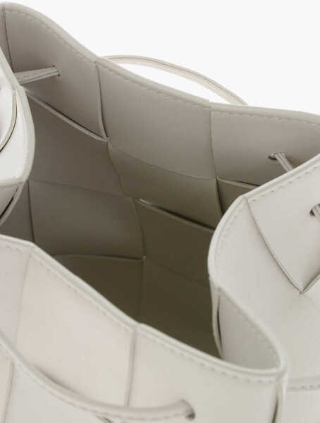 Genti de umar Bottega Veneta Braided Leather Cassette Bucket Bag White Femei (BM 19715069) 4