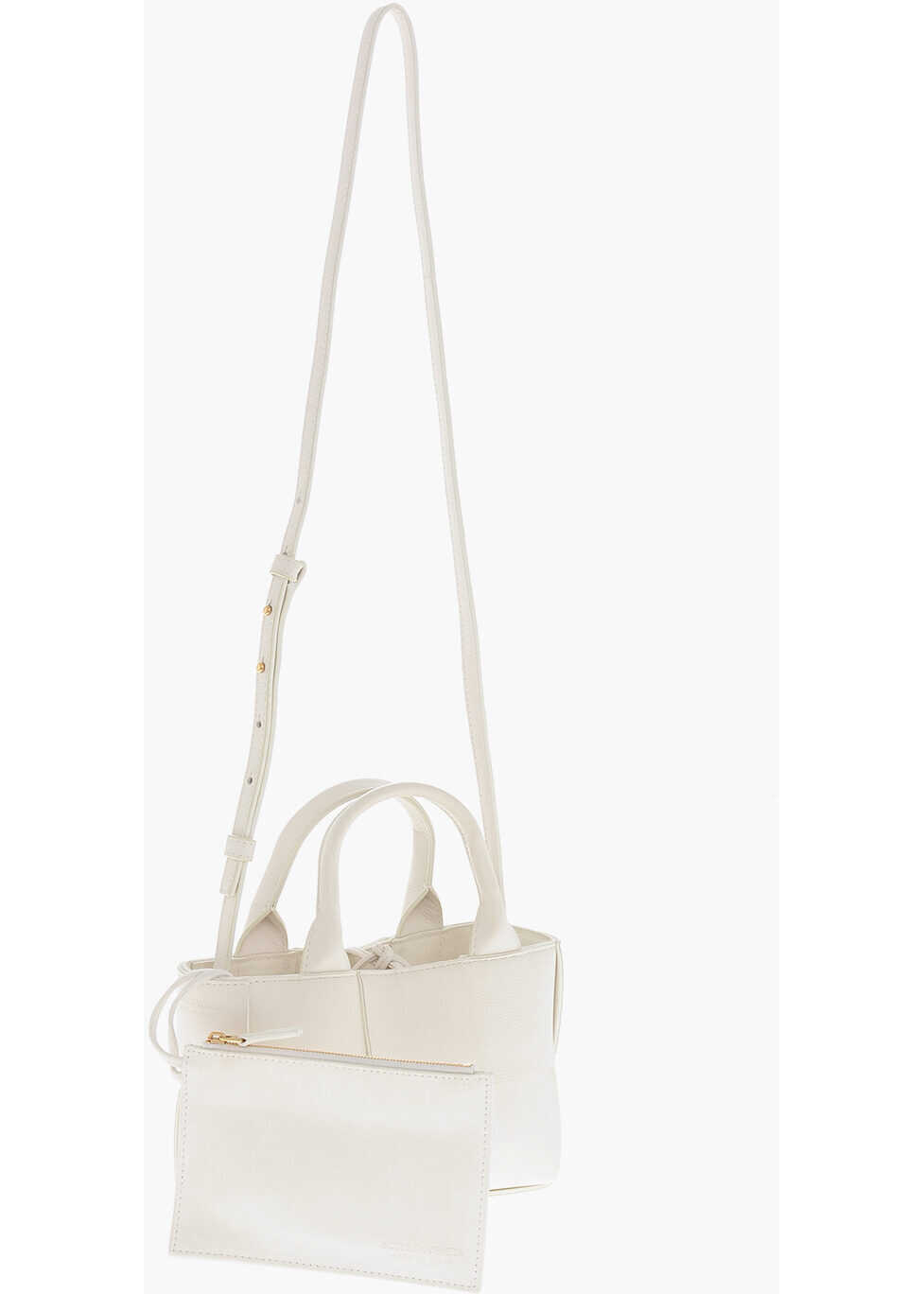 Genti de mana Bottega Veneta Braided Leather Mini Tote Bag With Removable Strap White Femei (BM 19715072) 3