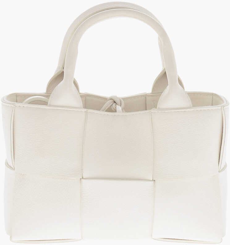 Genti de mana Bottega Veneta Braided Leather Mini Tote Bag With Removable Strap White Femei (BM 19715072) 1